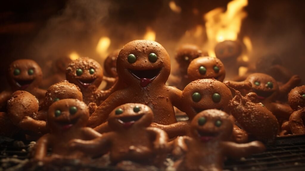 Gingerbread men are coming alive out of the oven