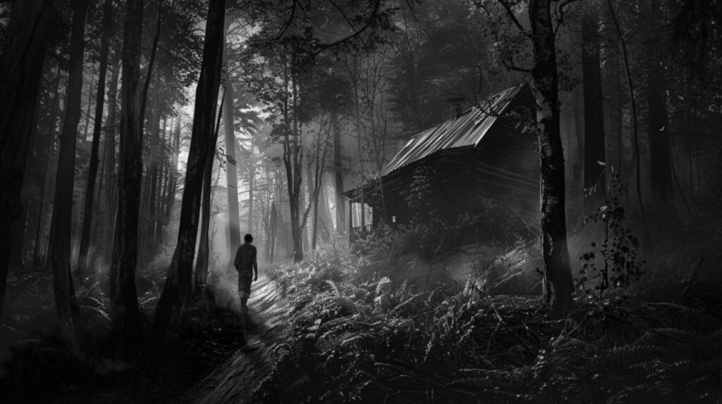 A young traveler found the cabin inside the forest and fed his curiosity
