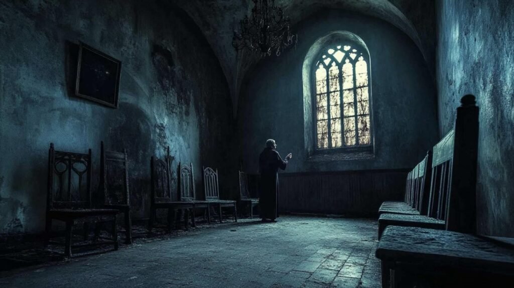 The priest in the chapel